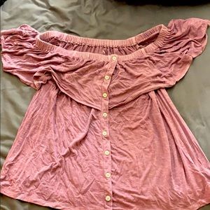 Off the shoulder dress shirt